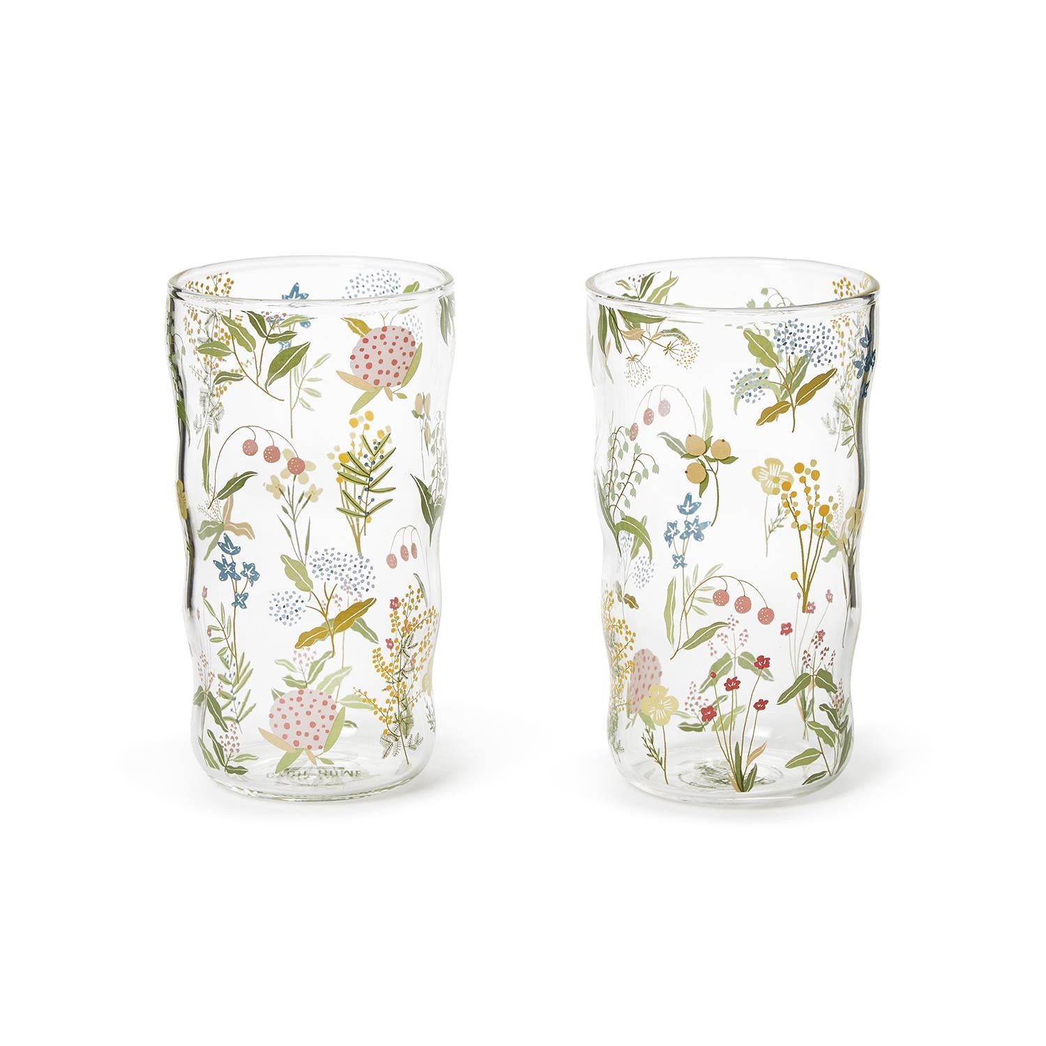 Garden Delight Tumbler Drinking Glass Set of 18