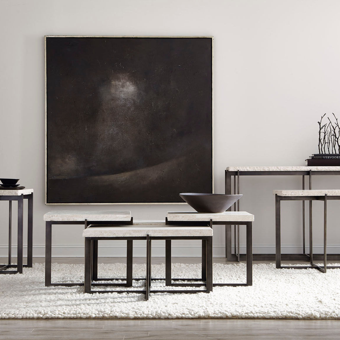 Bernhardt Living Hathaway Metal Bunching Cocktail Table