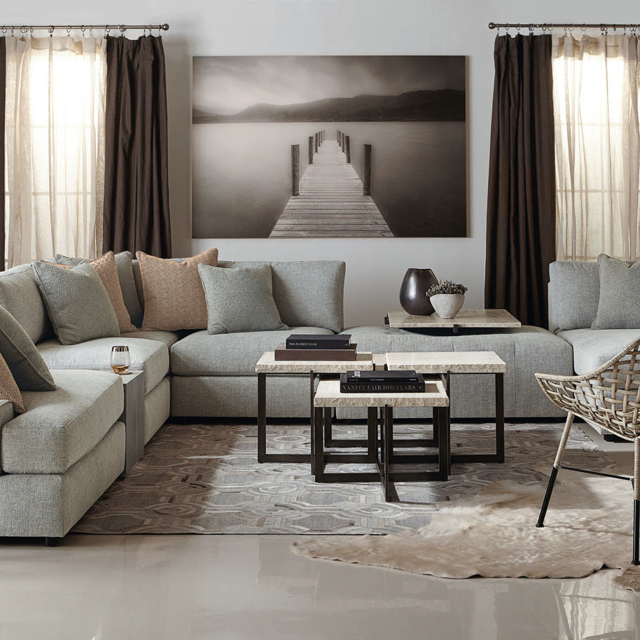 Bernhardt Living Hathaway Metal Bunching Square Cocktail Table