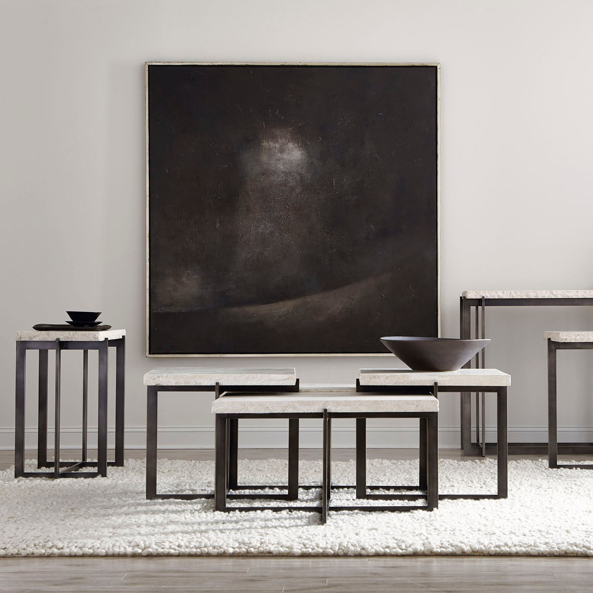 Bernhardt Living Hathaway Metal Drink Table