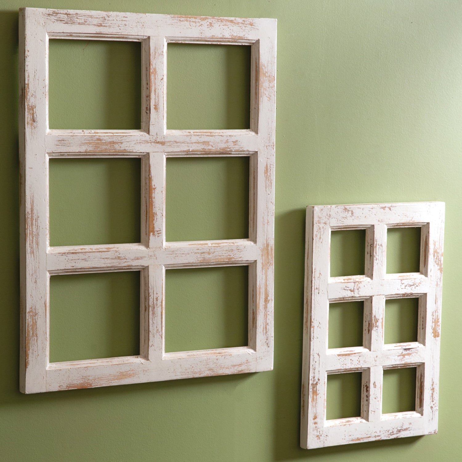 Window Whitewashed Frame Set of 2