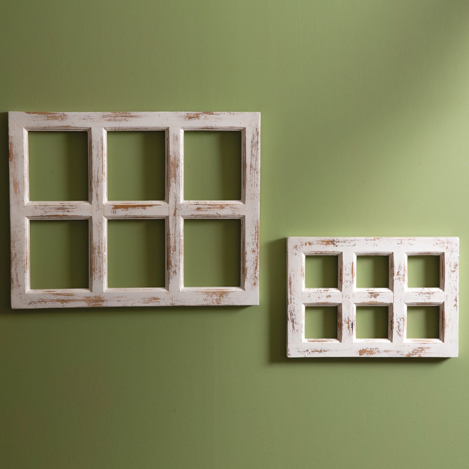 Window Whitewashed Frame Set of 2