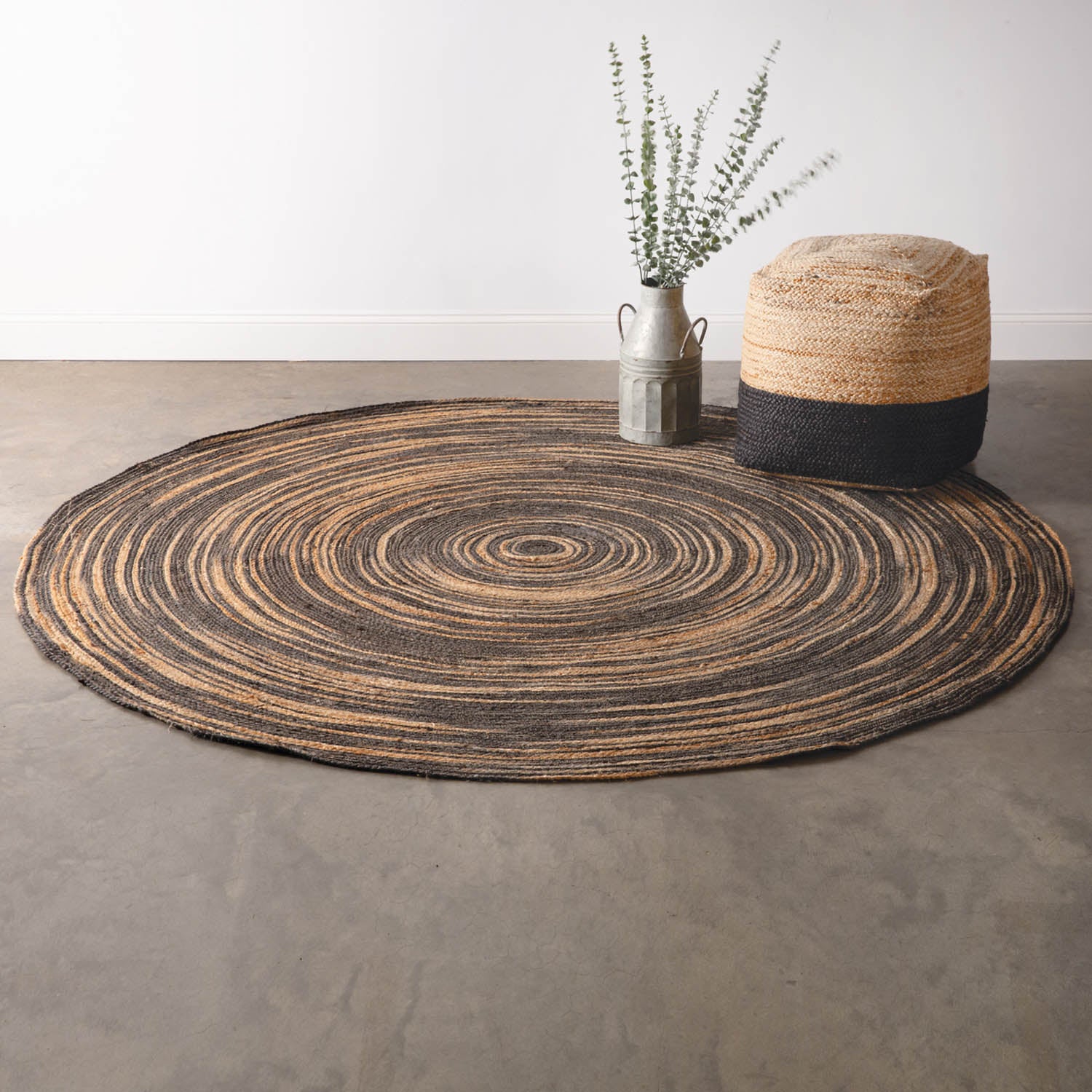 Natural Swirl Jute Rug