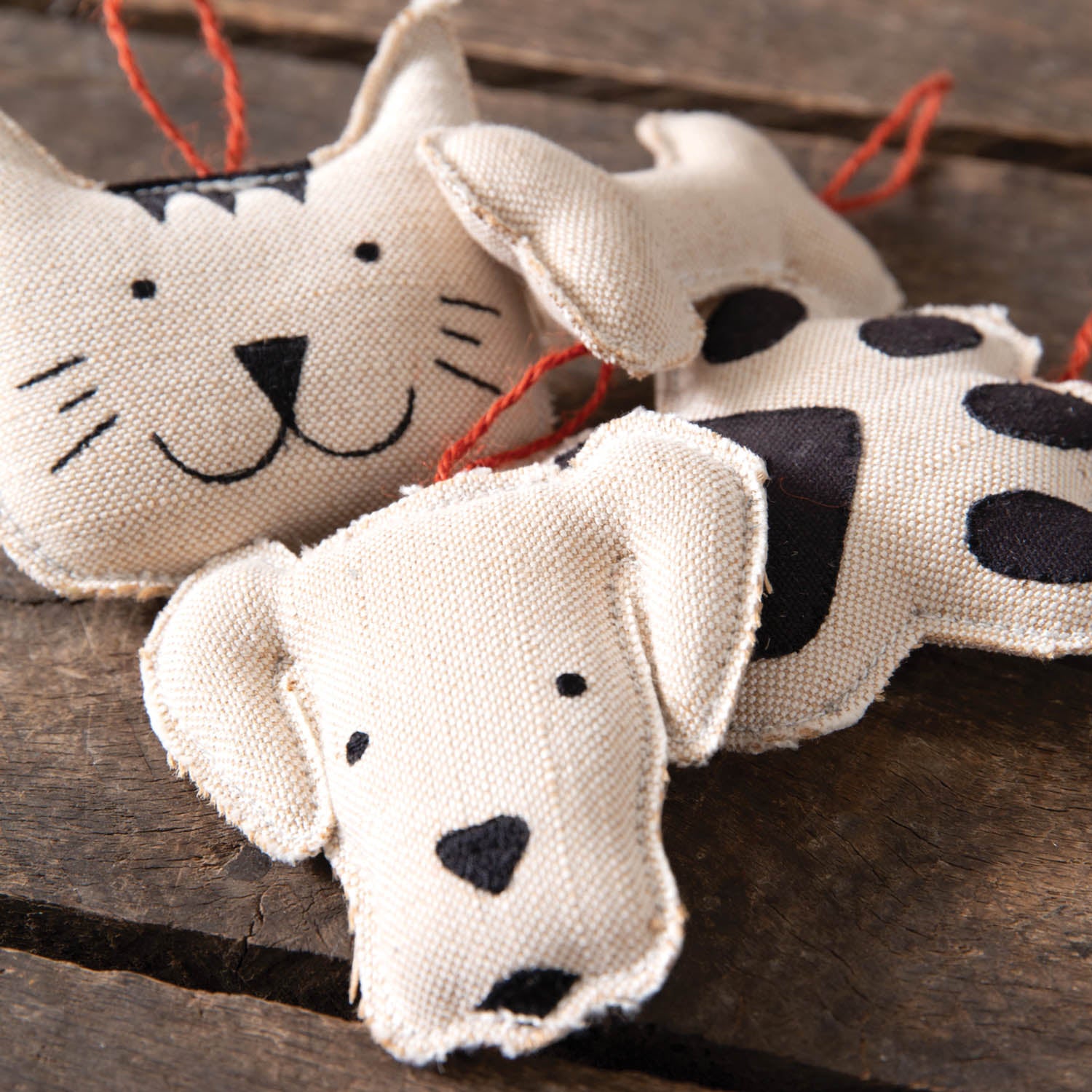 Pet Shapes Fabric Ornament Set of 12
