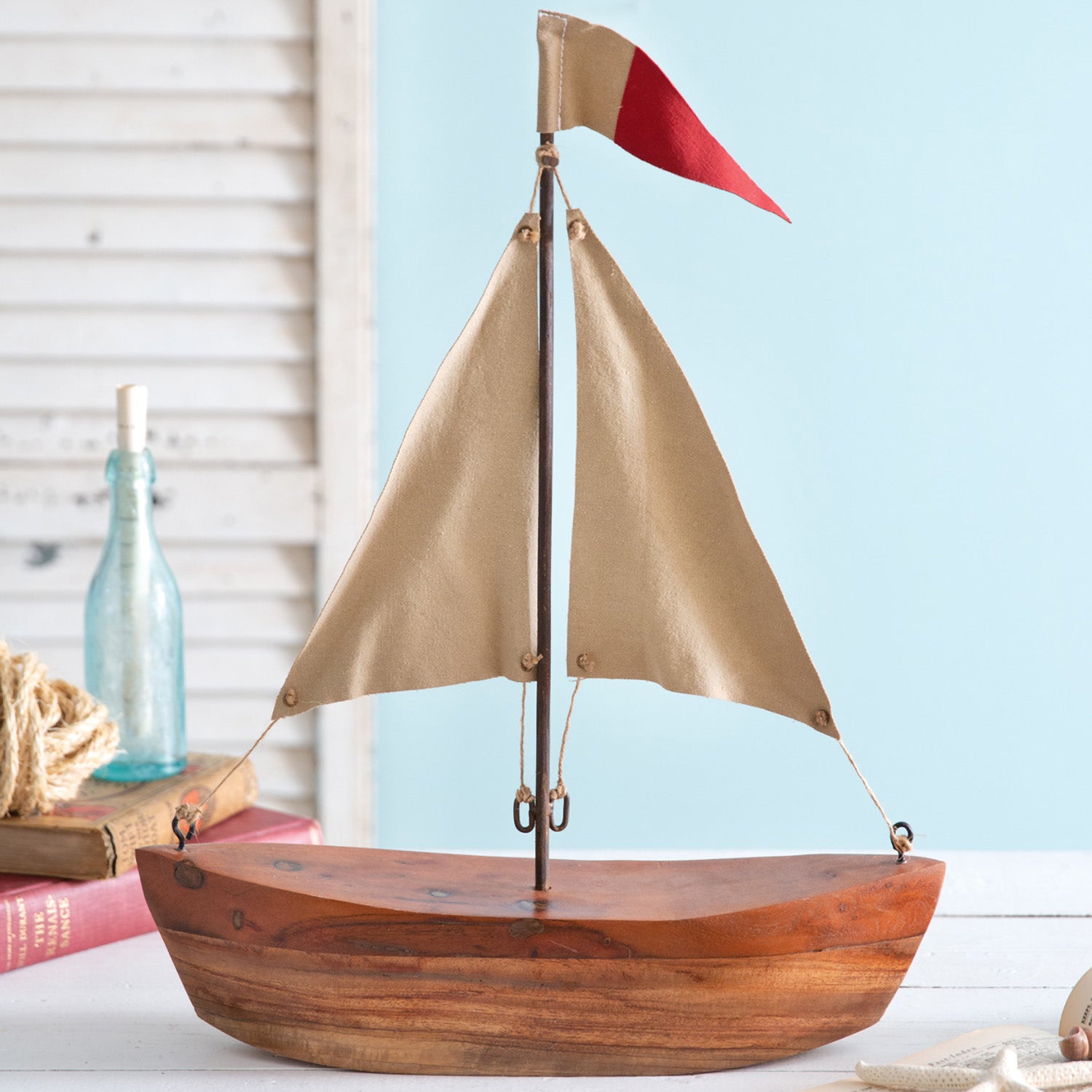 Handcrafted Sailboat Sculpture