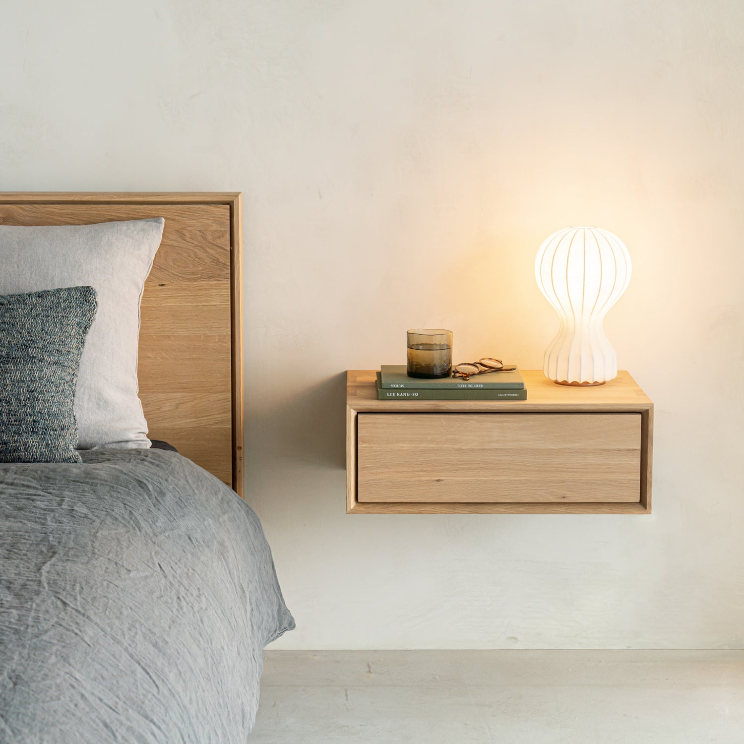 Ethnicraft Nordic II Hanging Bedside Table Set of 2