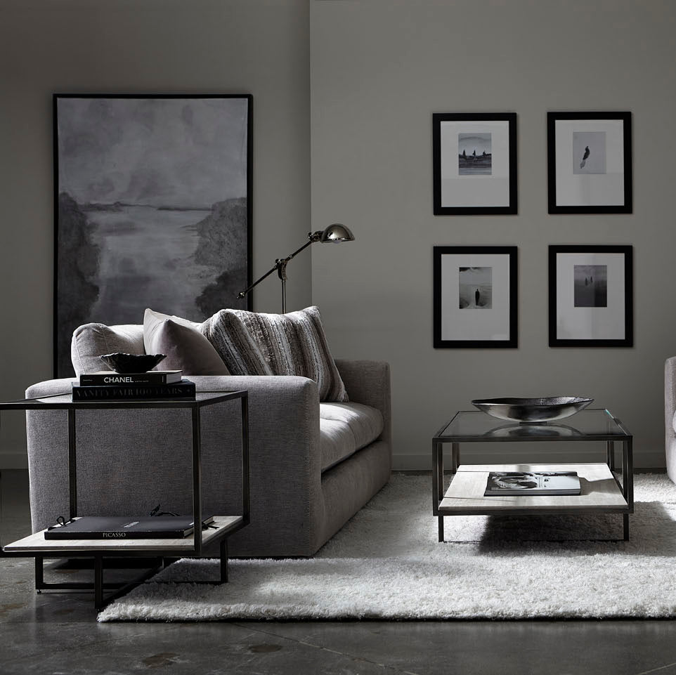 Bernhardt Living Harlow Metal Square End Table