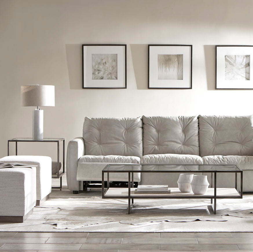 Bernhardt Living Harlow Metal Square End Table