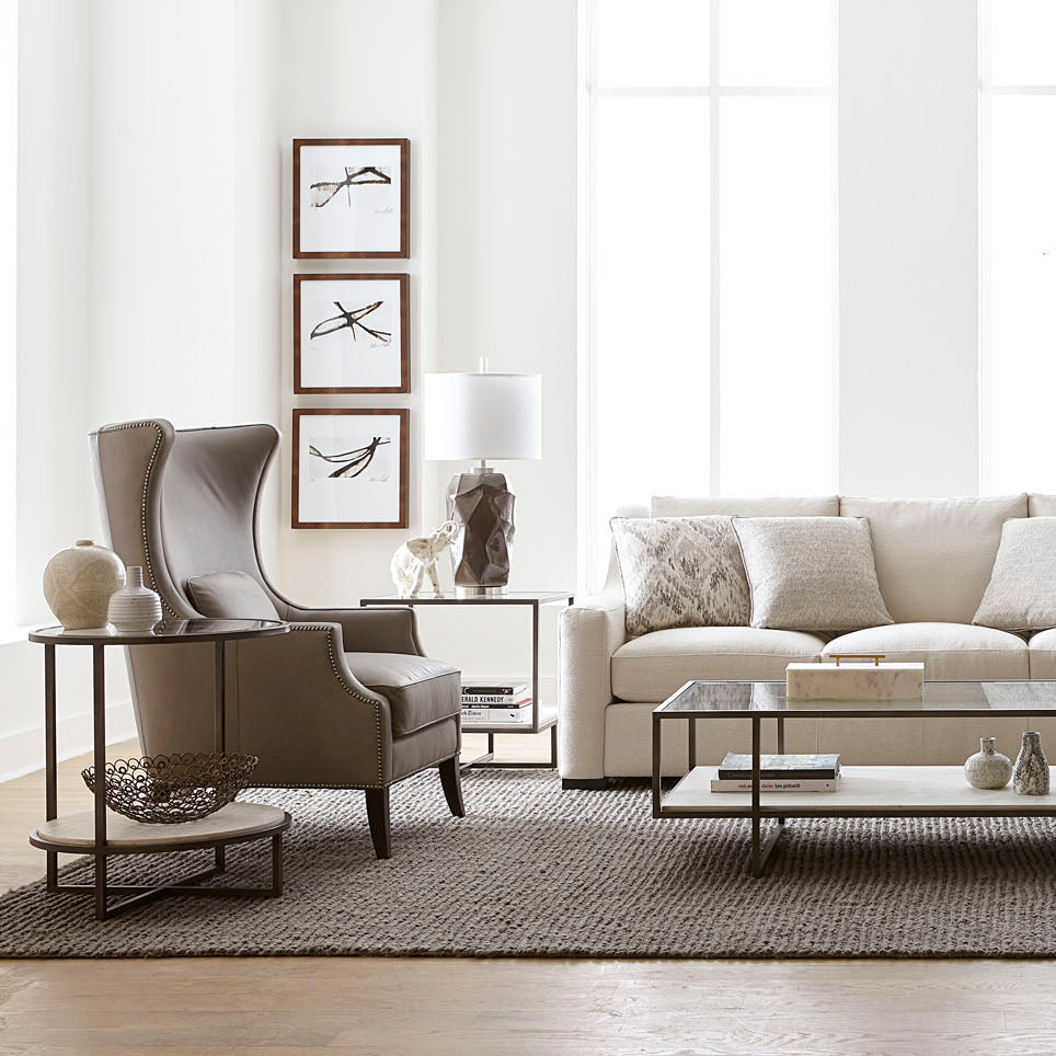 Bernhardt Living Harlow Metal Round Chairside Table