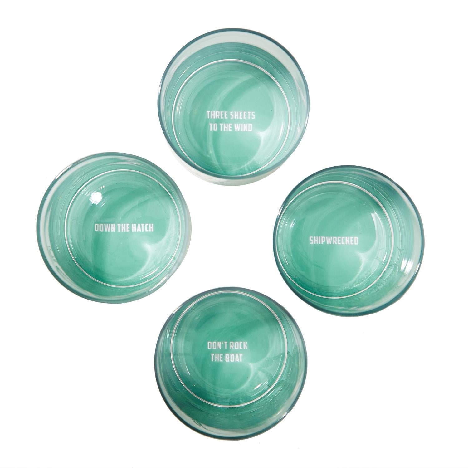 Octopus Double Old Fashion Glass Set of 4