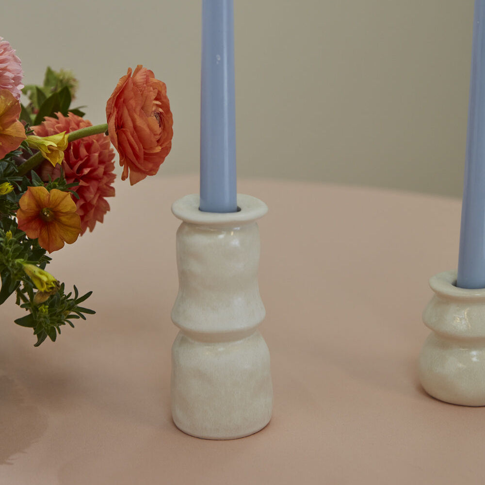 Lyam Candle Holder Set of 8 alternate view, white ceramic candle holder set of 8