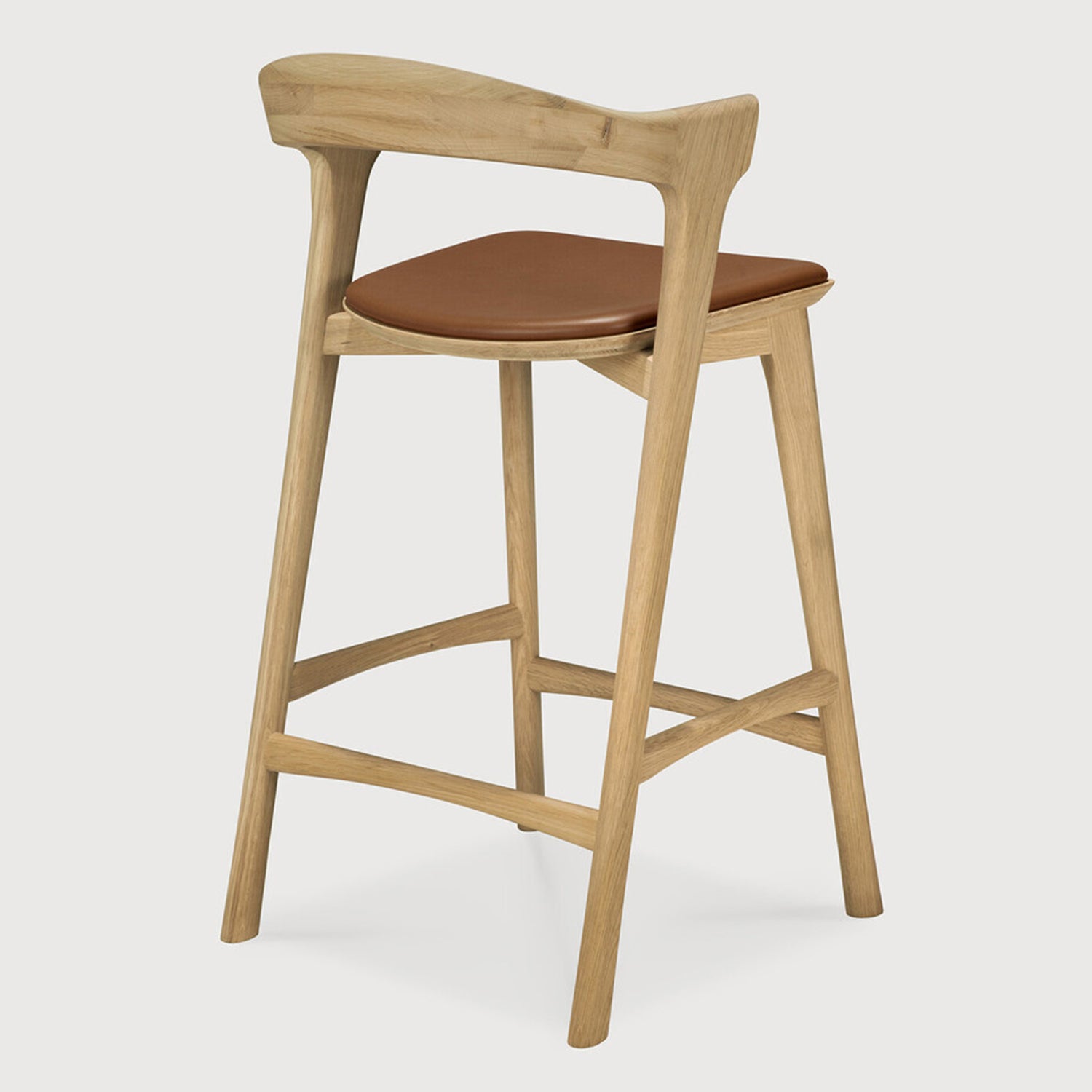 Ethnicraft Bok Leather Counter Stool Set of 2