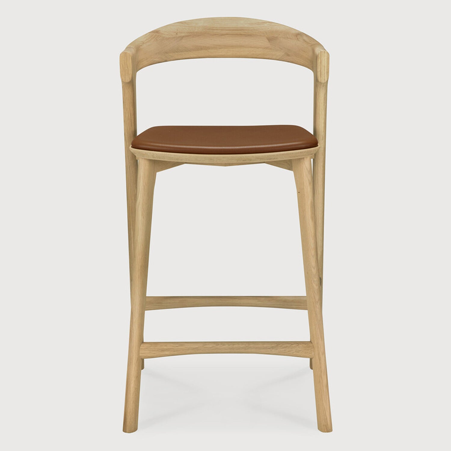 Ethnicraft Bok Leather Counter Stool Set of 2
