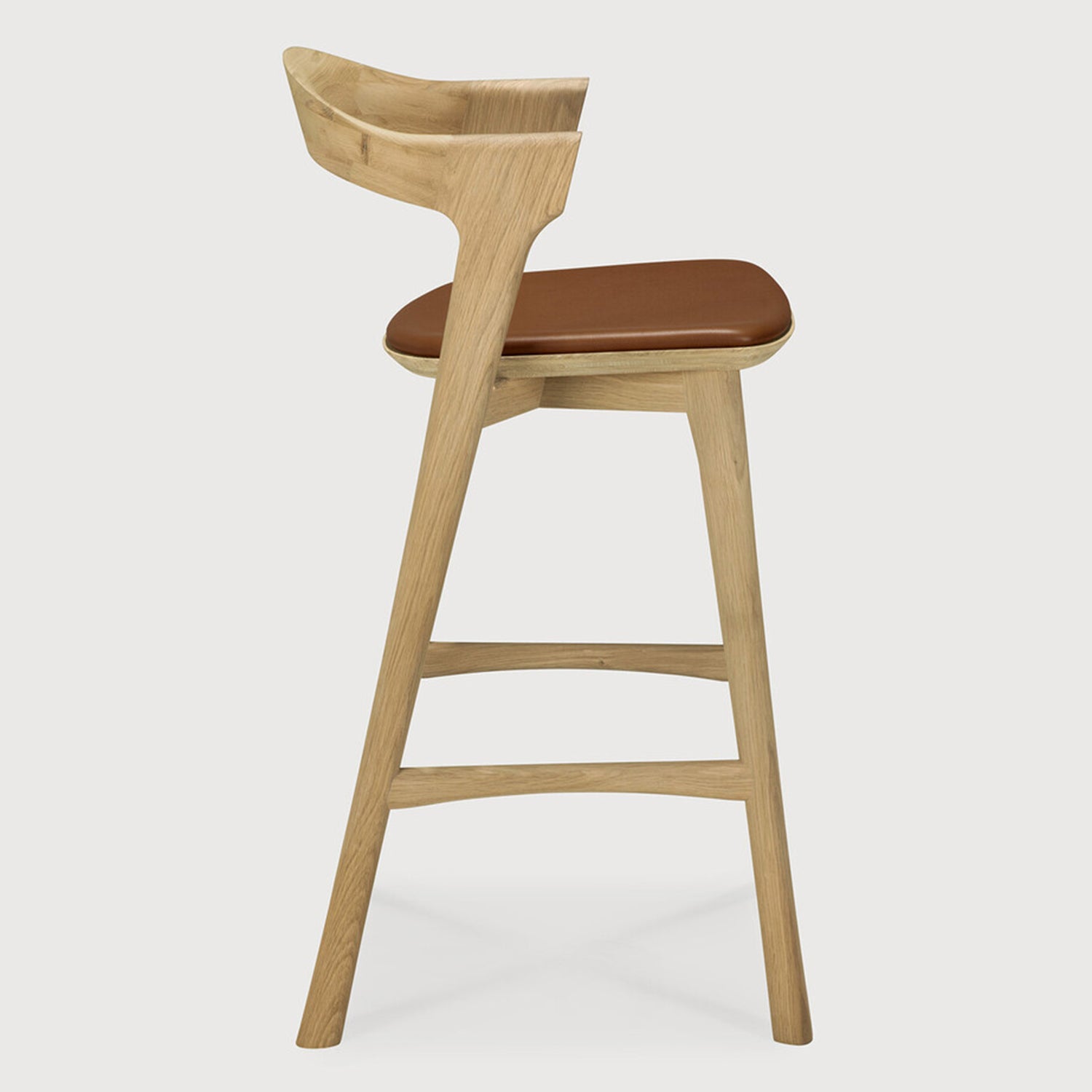 Ethnicraft Bok Leather Counter Stool Set of 2