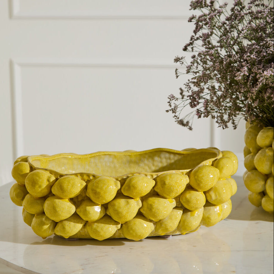 Layered Lemon Bowl, yellow ceramic lemon bowl