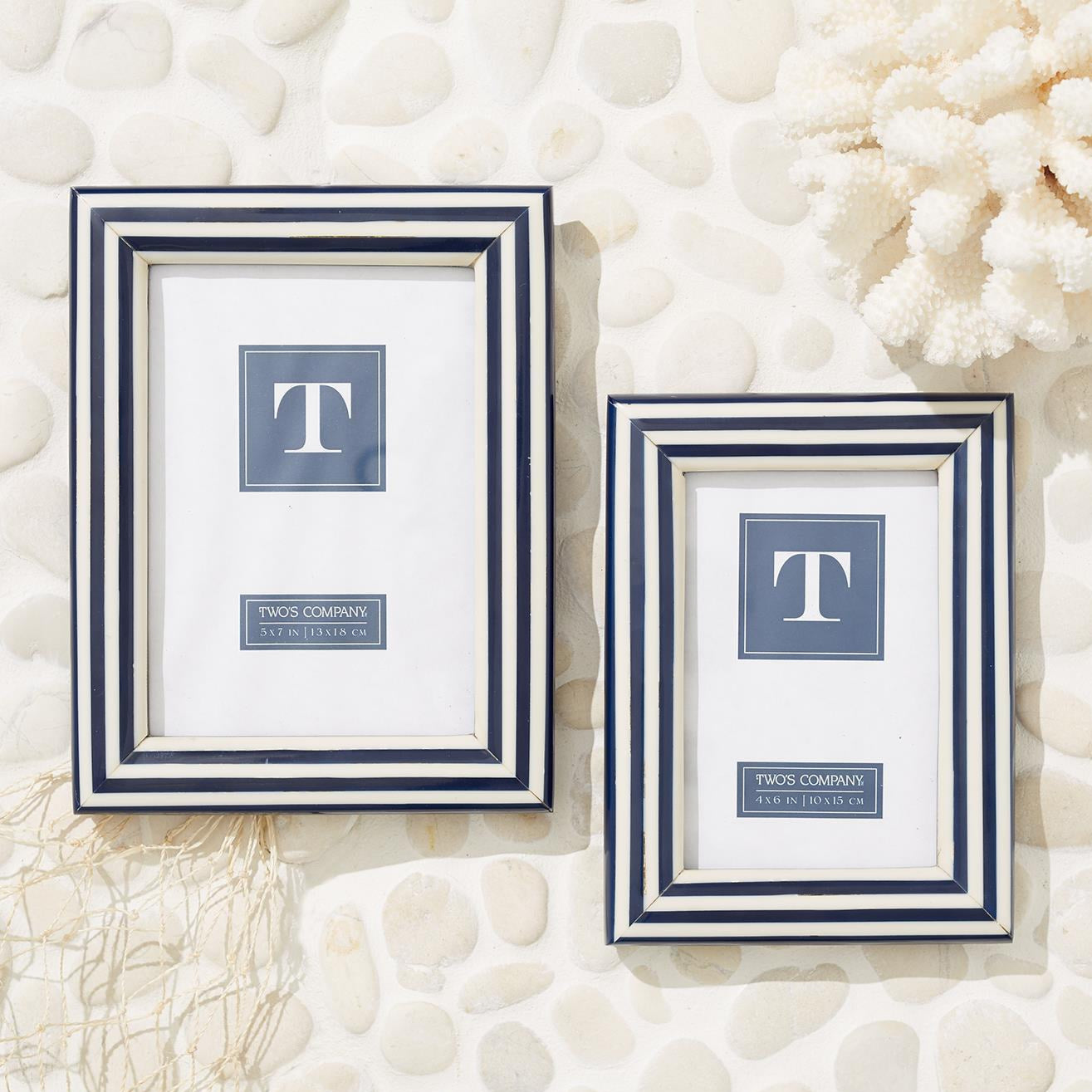 Nautical Stripes Photo Frame Set of 2