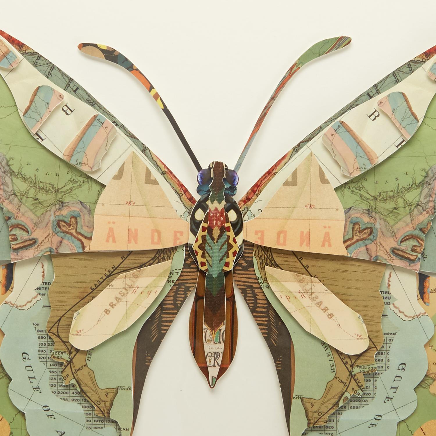 Butterfly Paper Collage Wall Art Set of 4