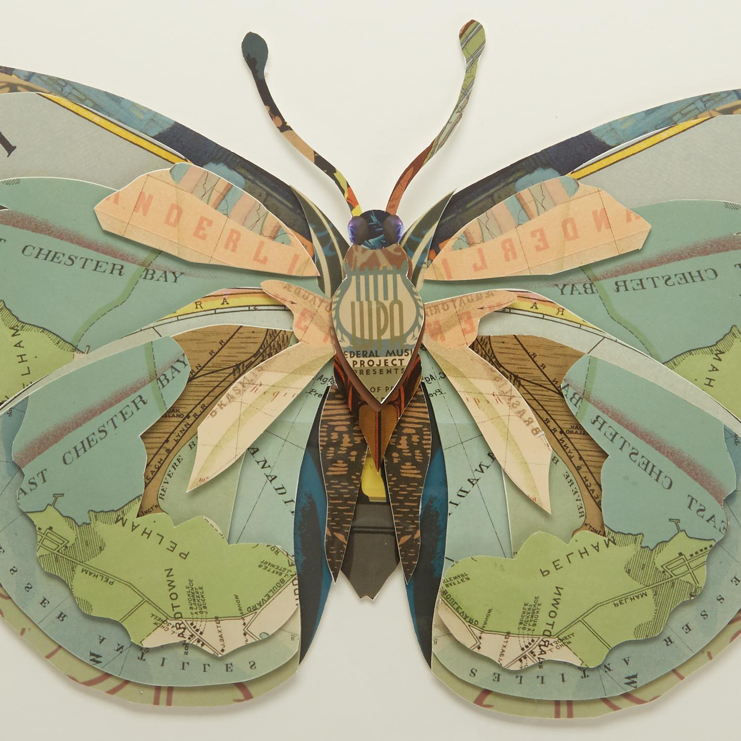 Butterfly Paper Collage Wall Art Set of 4