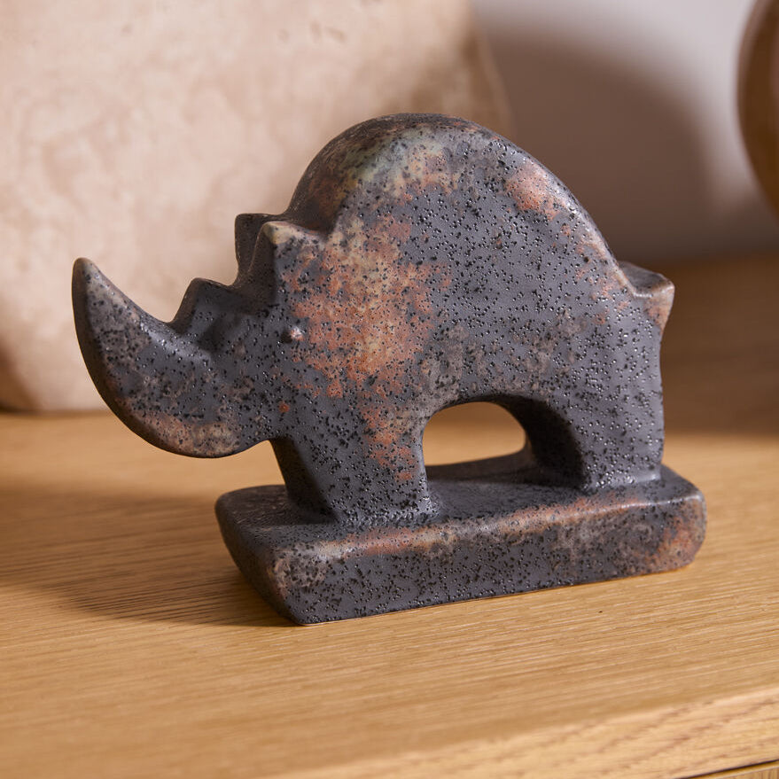 Rhine Sculpture, a brown ceramic home decor accent