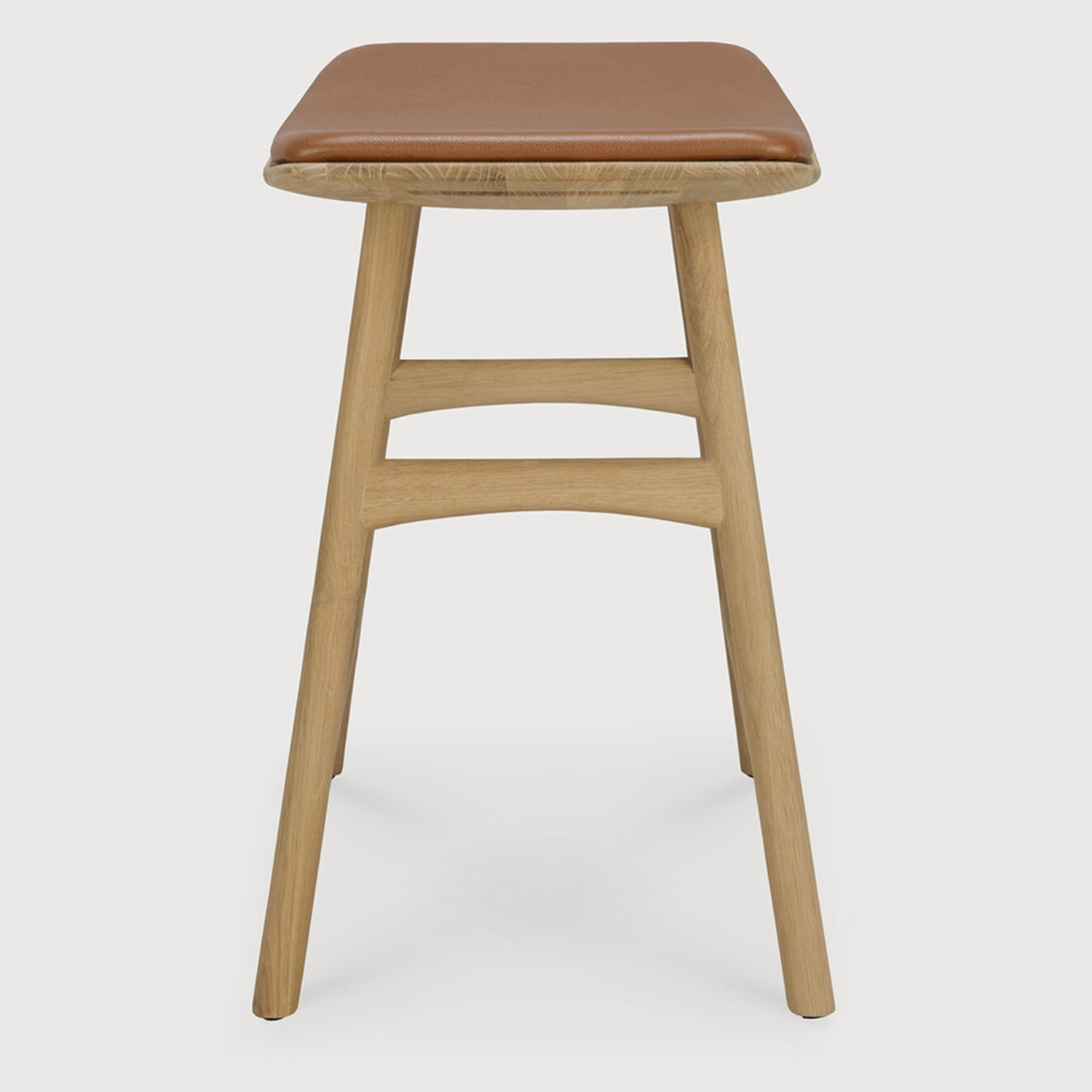 Ethnicraft Osso Oak Leather Stool