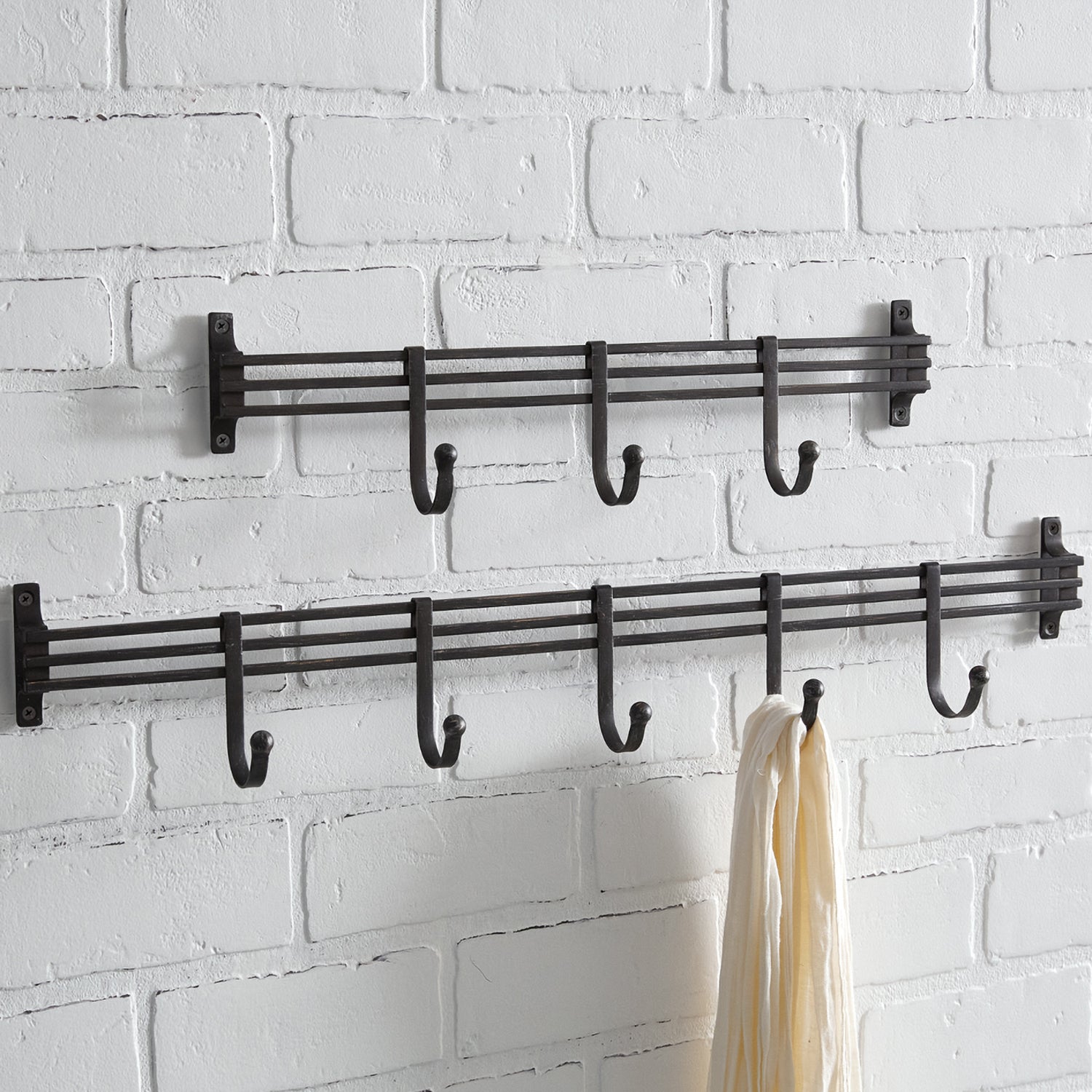 Iron Wall Mounted Coat Rack Set of 2
