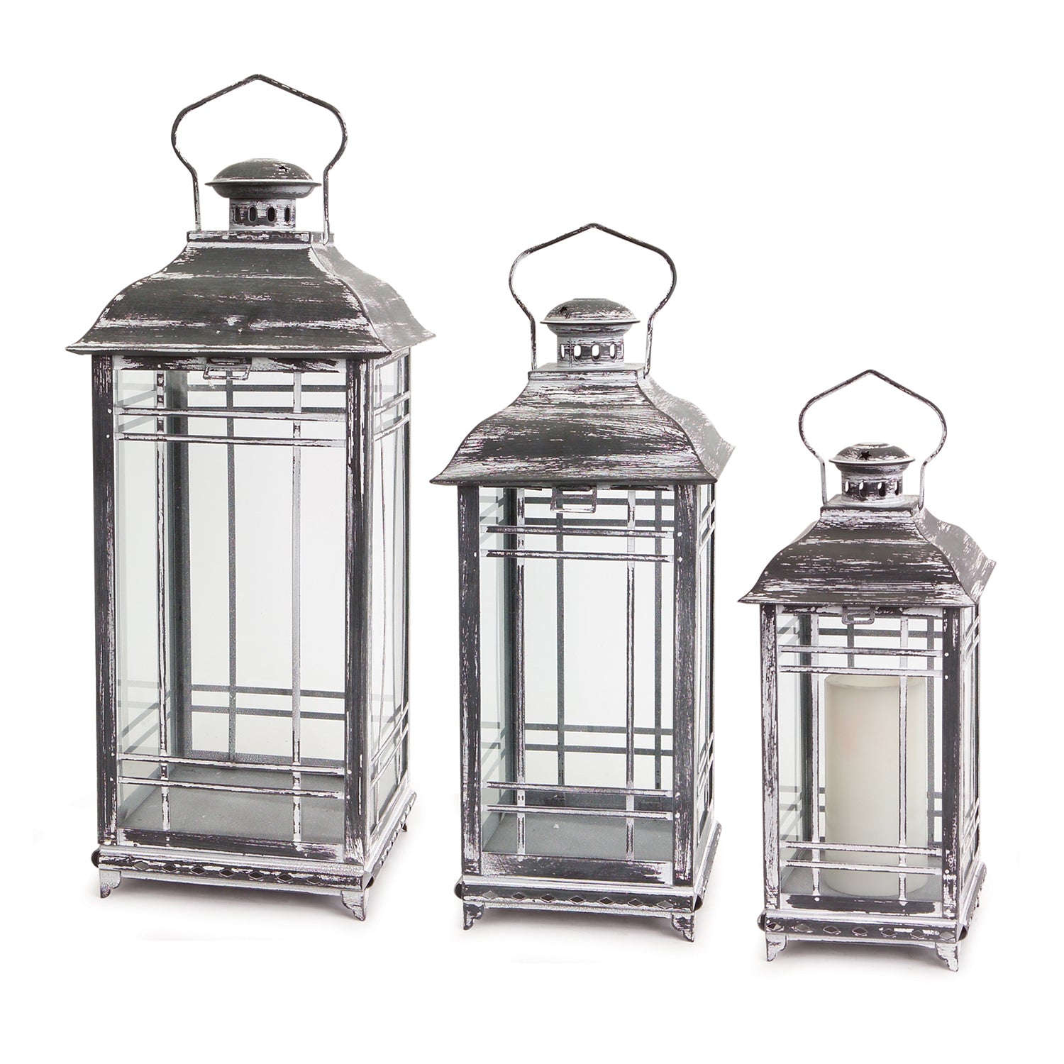 Traditional Metal Lantern Set of 3