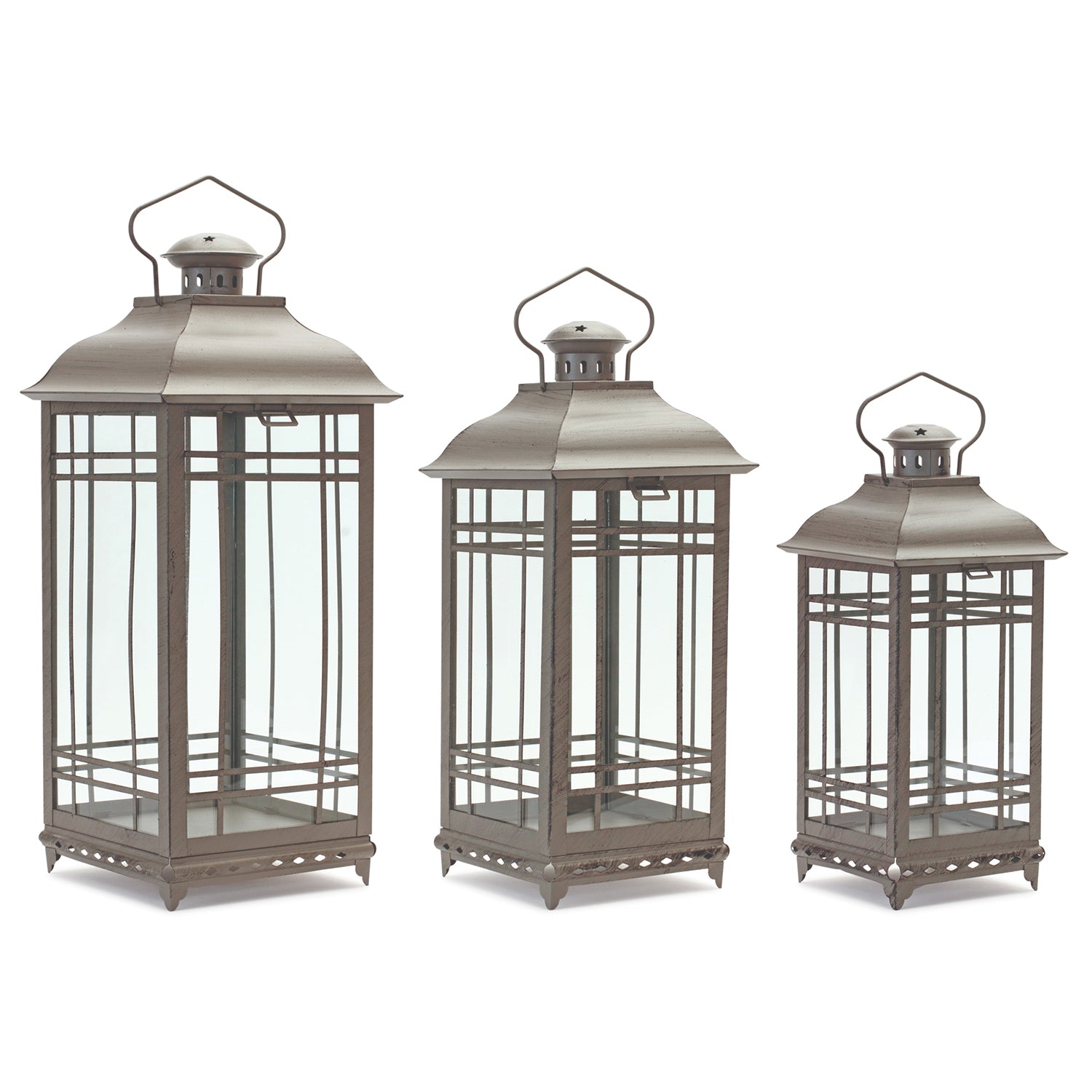 Traditional Metal Lantern Set of 3