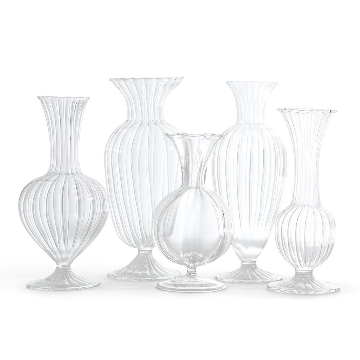 Verre Fluted Vase Set of 5