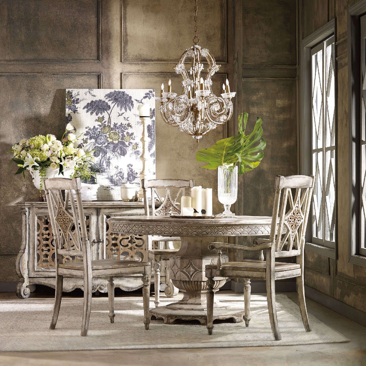 Hooker Furniture Chatelet Fretback Arm Chair Set of 2