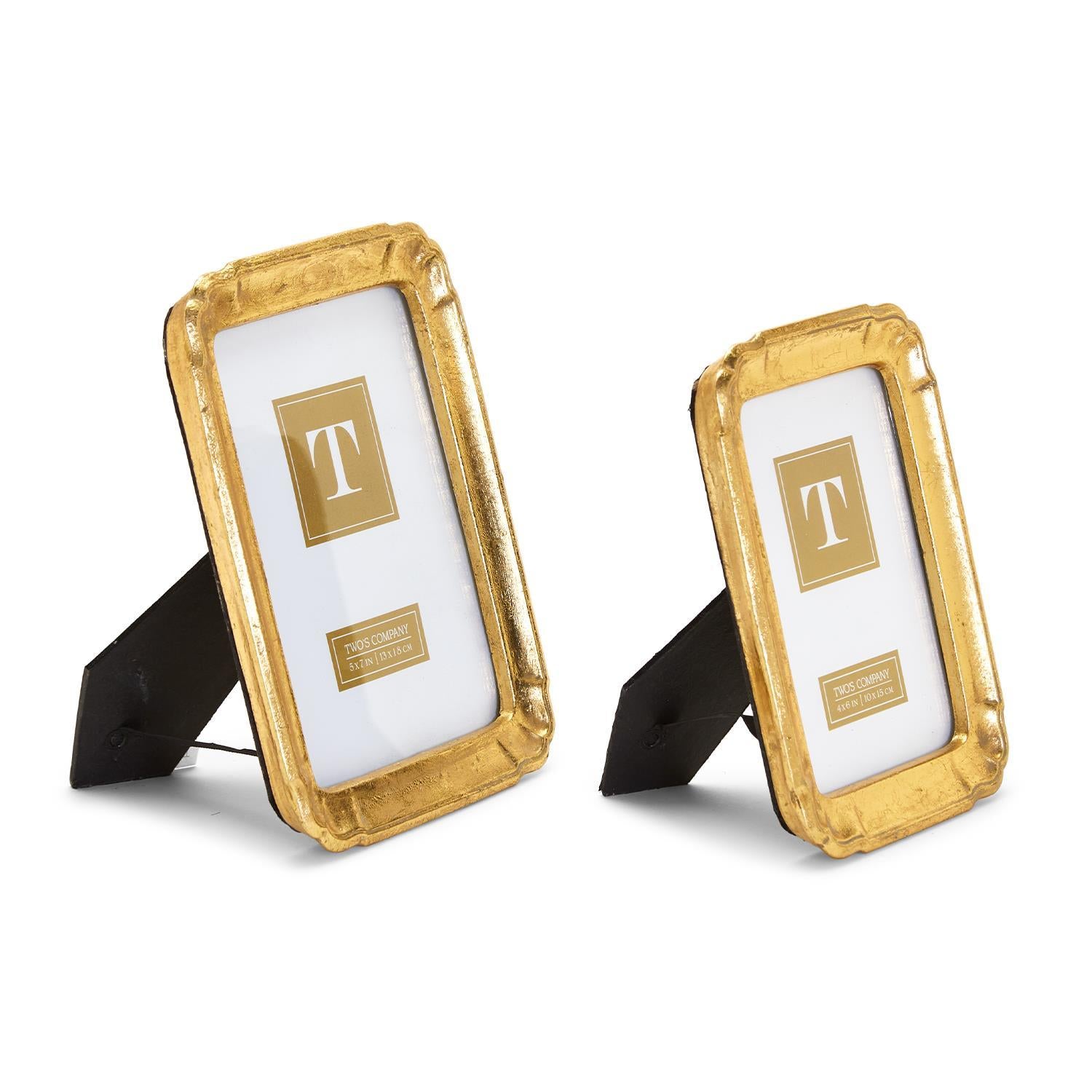 Bonheur Gold Leaf Photo Frame Set of 2