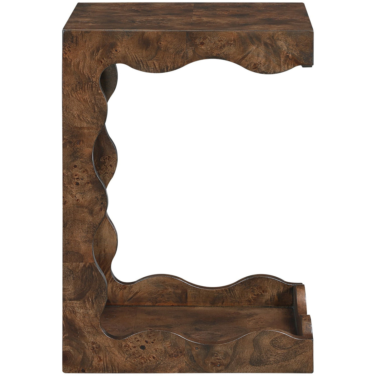 Vassa Brown Burl Veneer End Table Set of 2