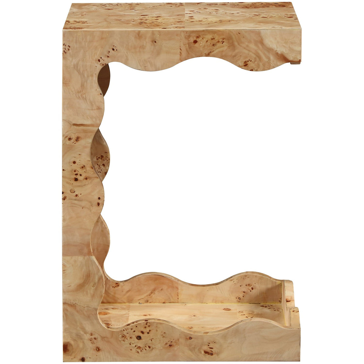 Vassa Natural Burl Veneer End Table Set of 2
