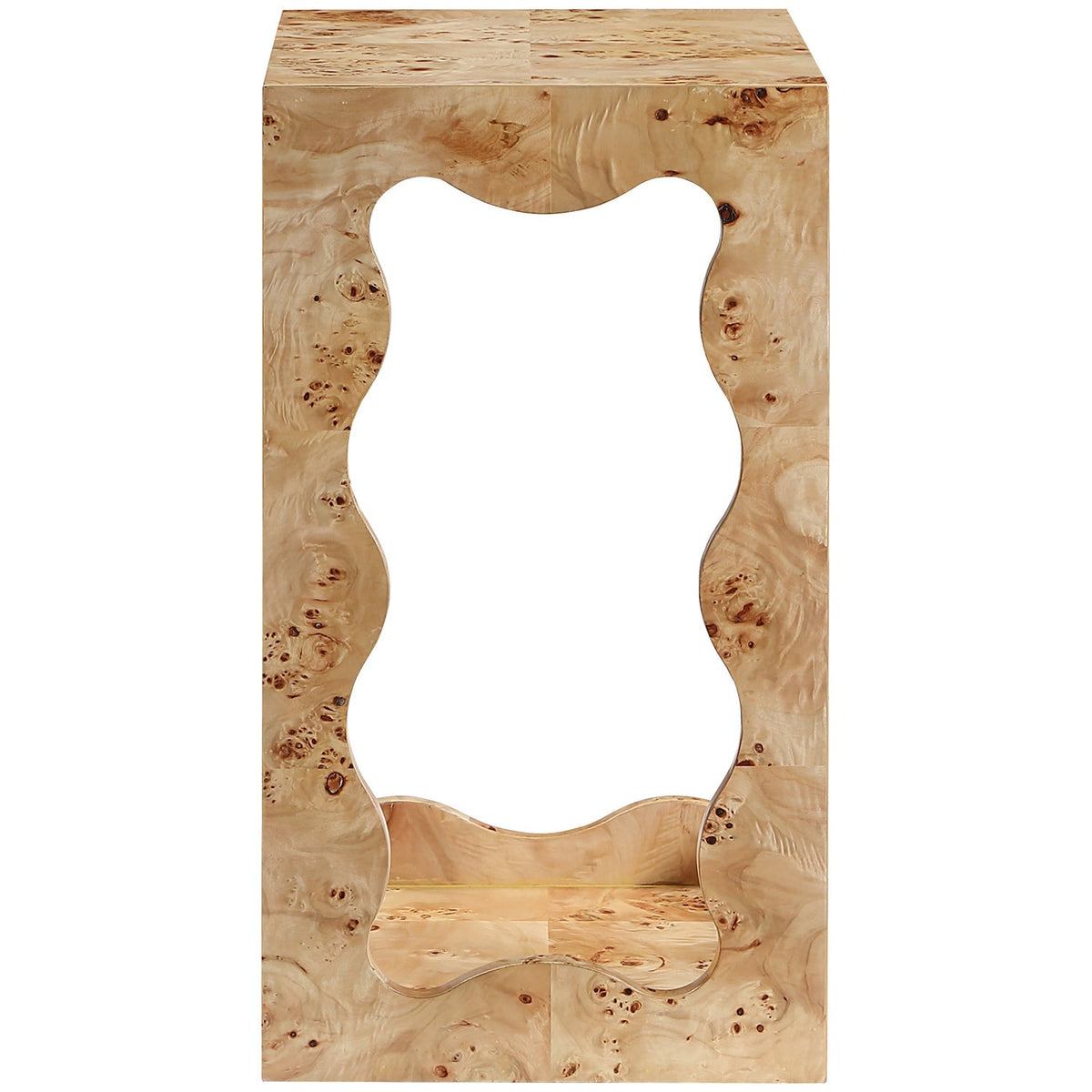 Vassa Natural Burl Veneer End Table Set of 2