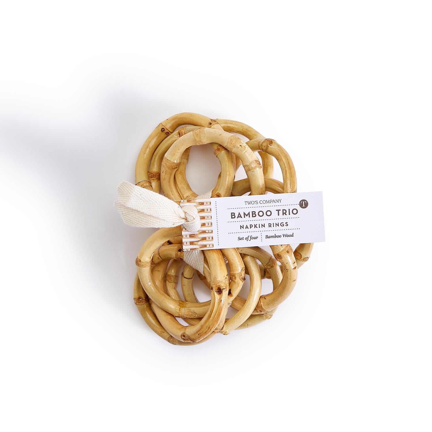 Bamboo Trio Napkin Ring Set of 4