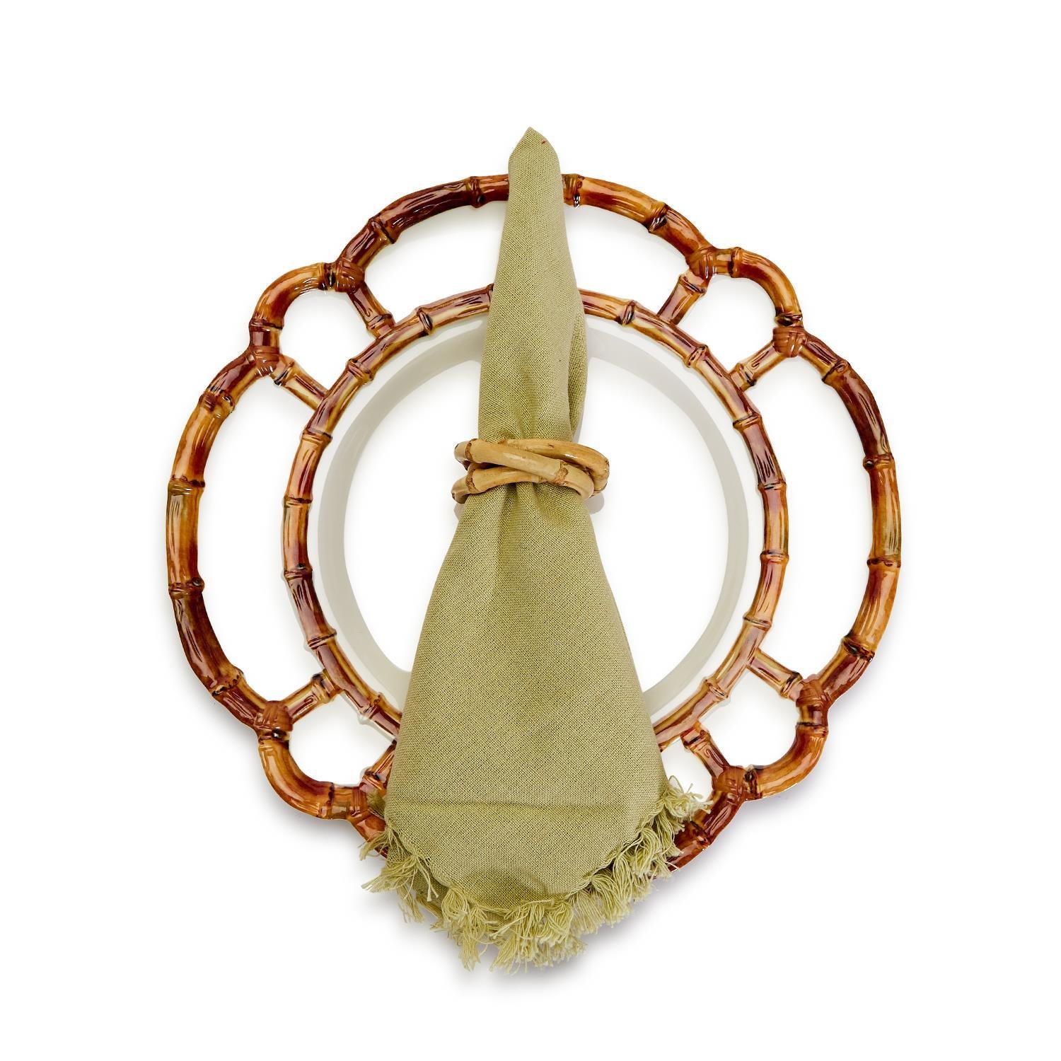 Bamboo Trio Napkin Ring Set of 4