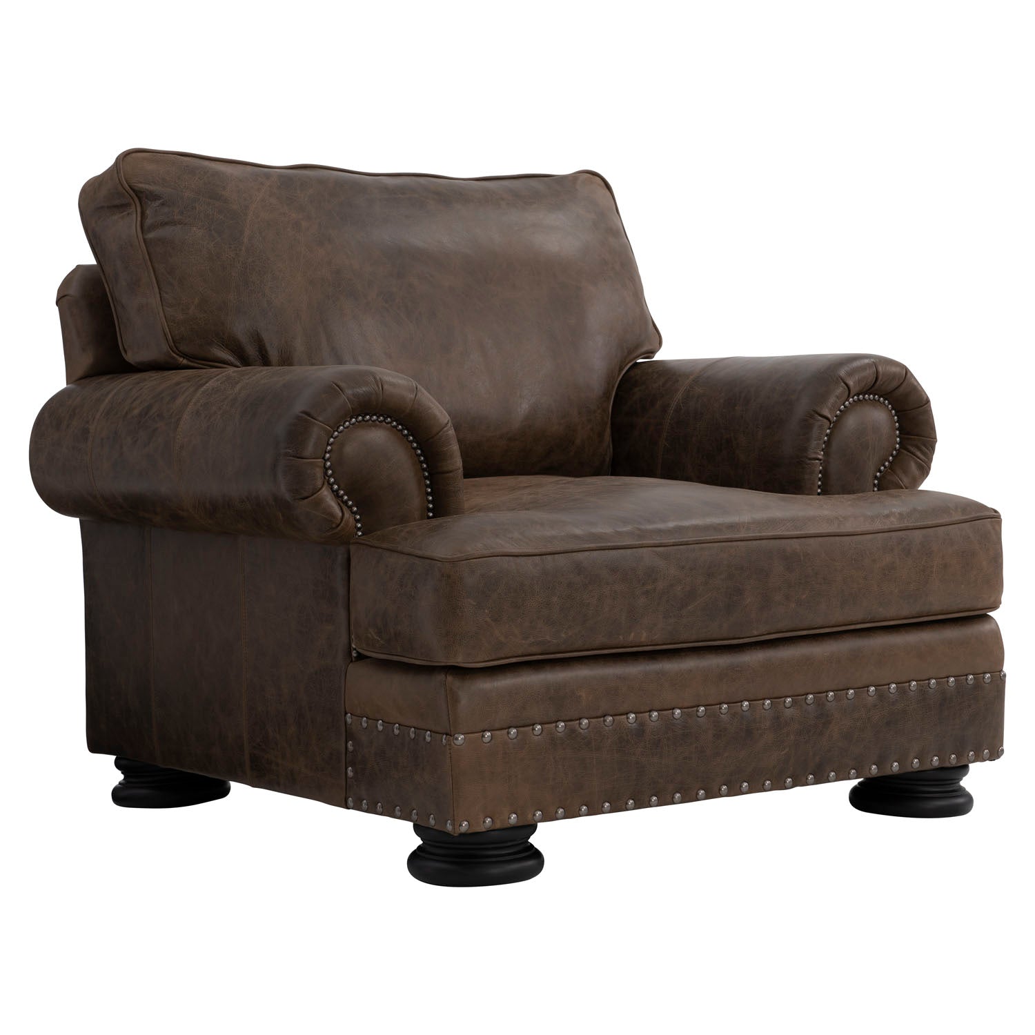Bernhardt Living Foster Mocha Leather Chair
