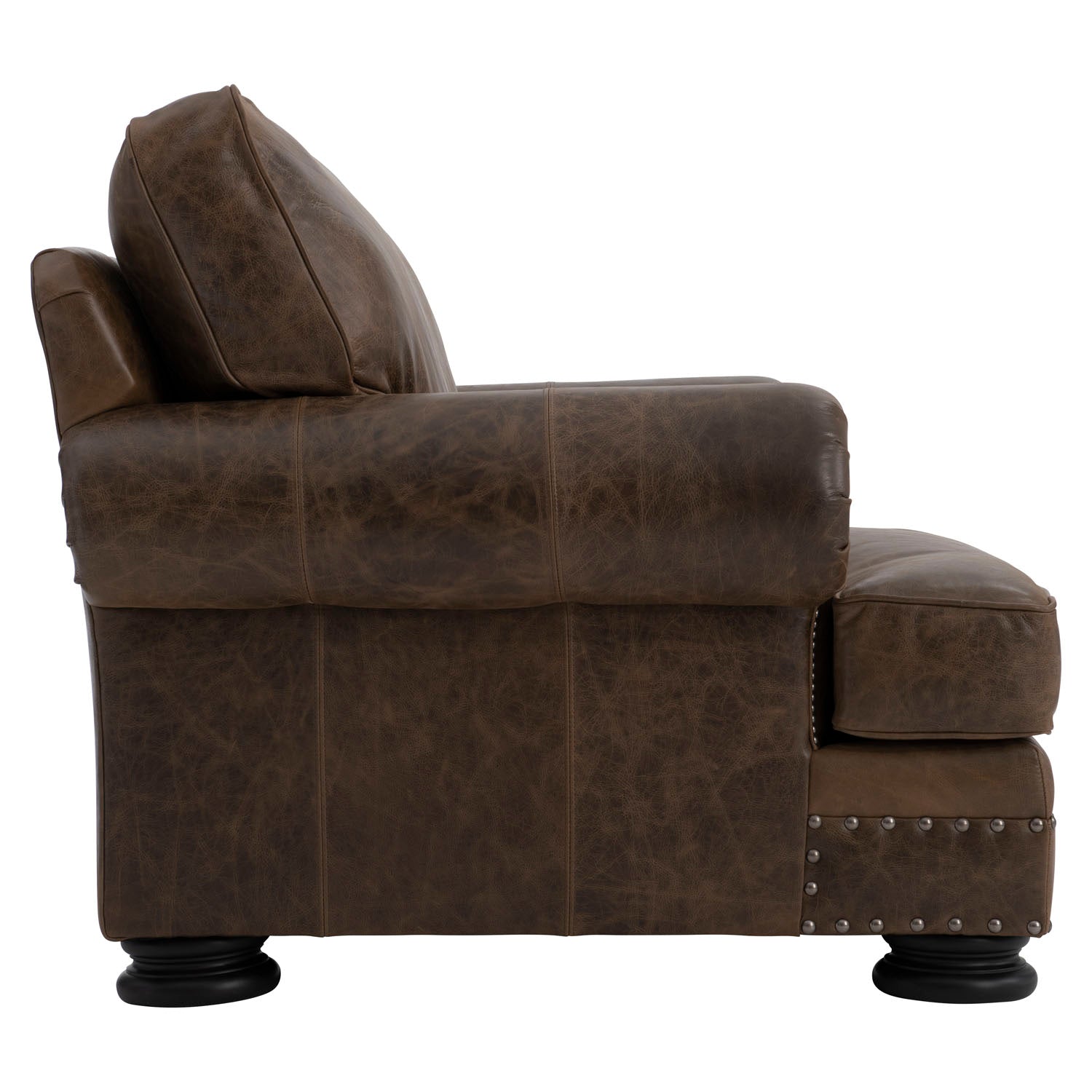 Bernhardt Living Foster Mocha Leather Chair
