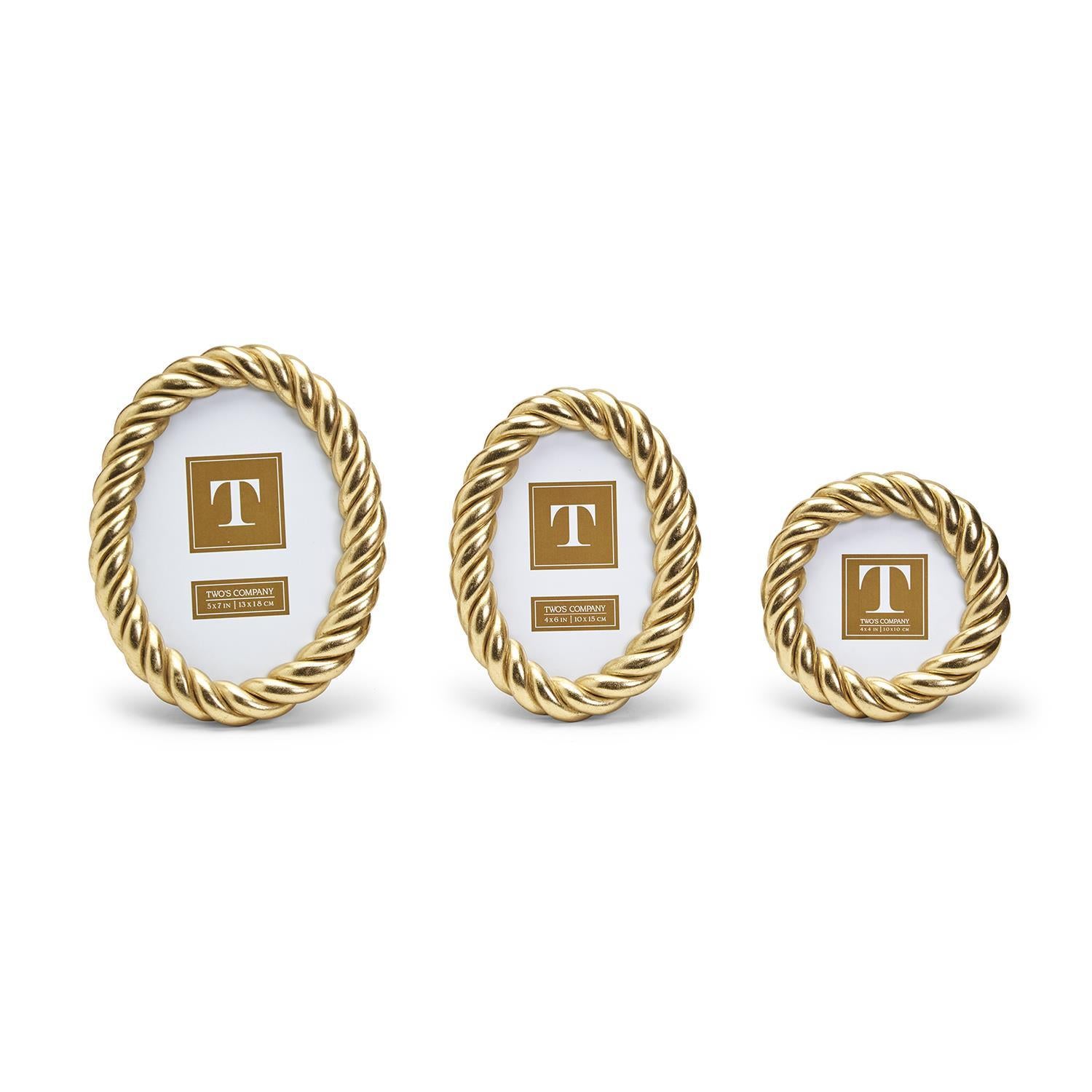 Gilded Rope Finish Photo Frame Set of 3