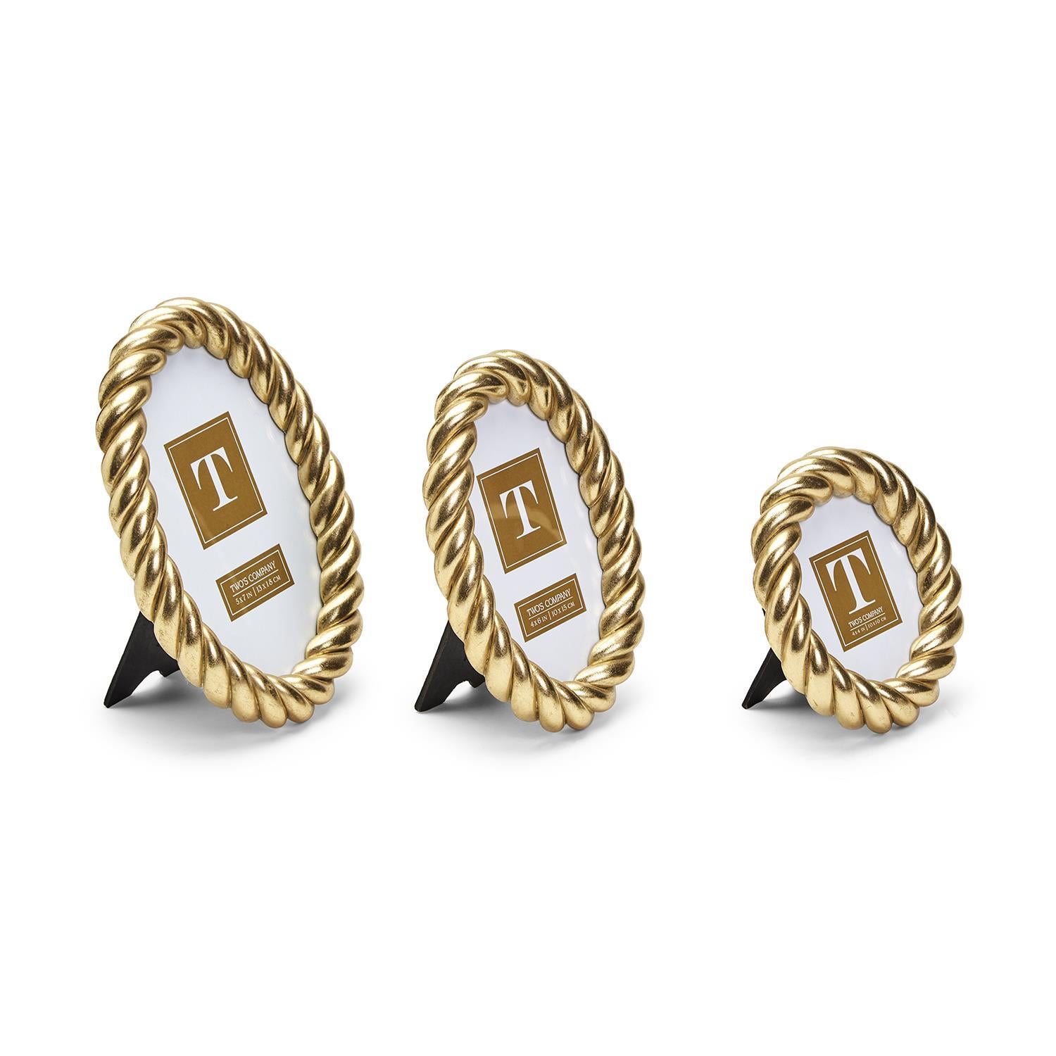 Gilded Rope Finish Photo Frame Set of 3