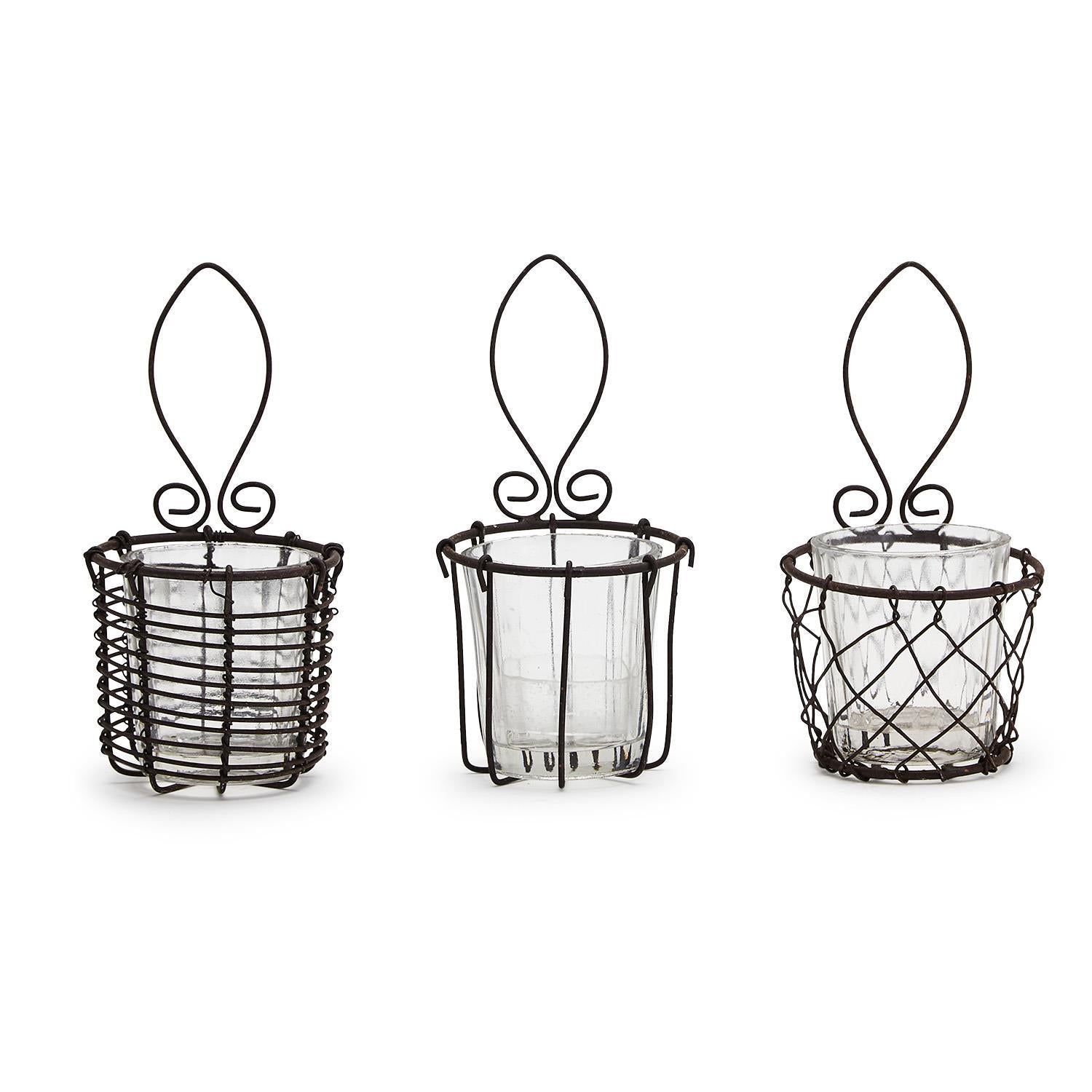 French Wireworks Vitoria Hanging Candleholder Set of 3