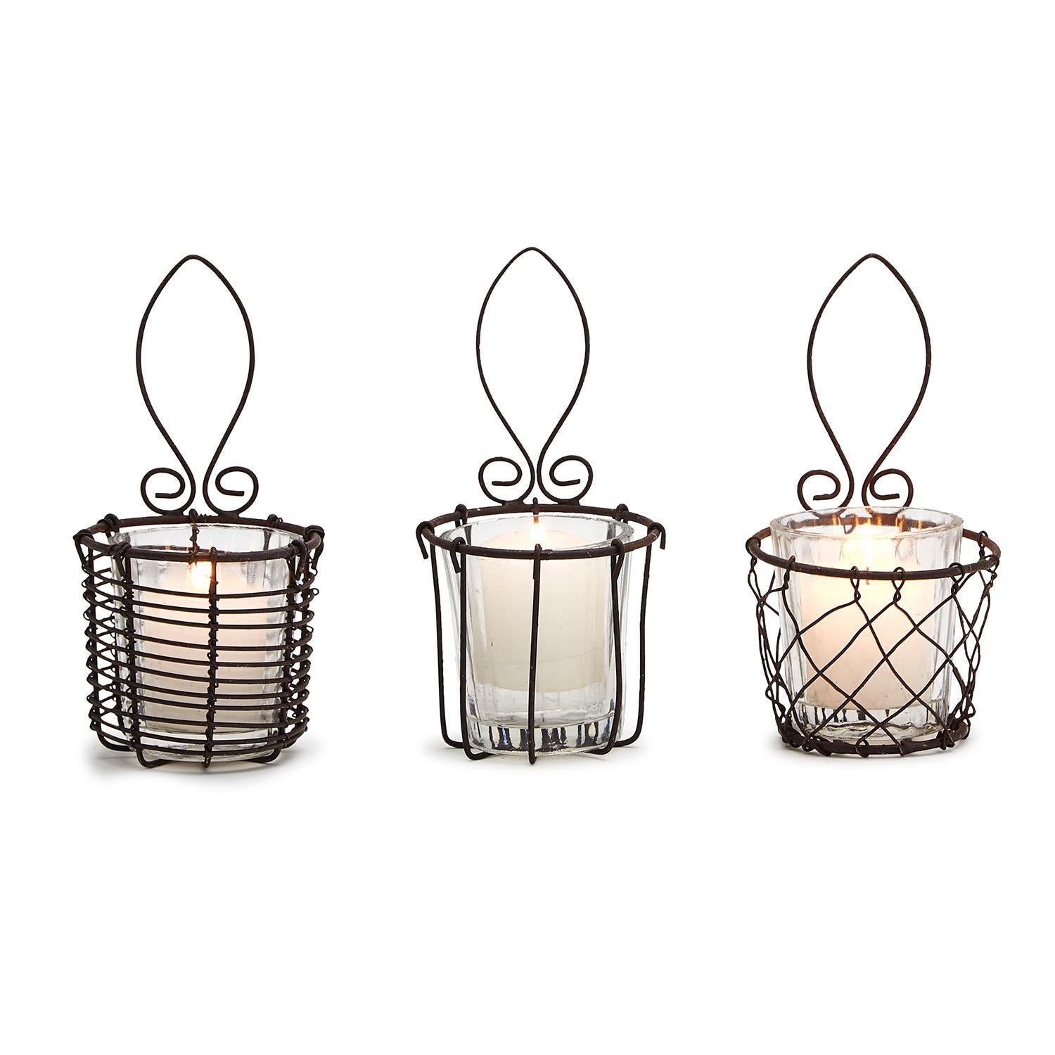 French Wireworks Vitoria Hanging Candleholder Set of 3