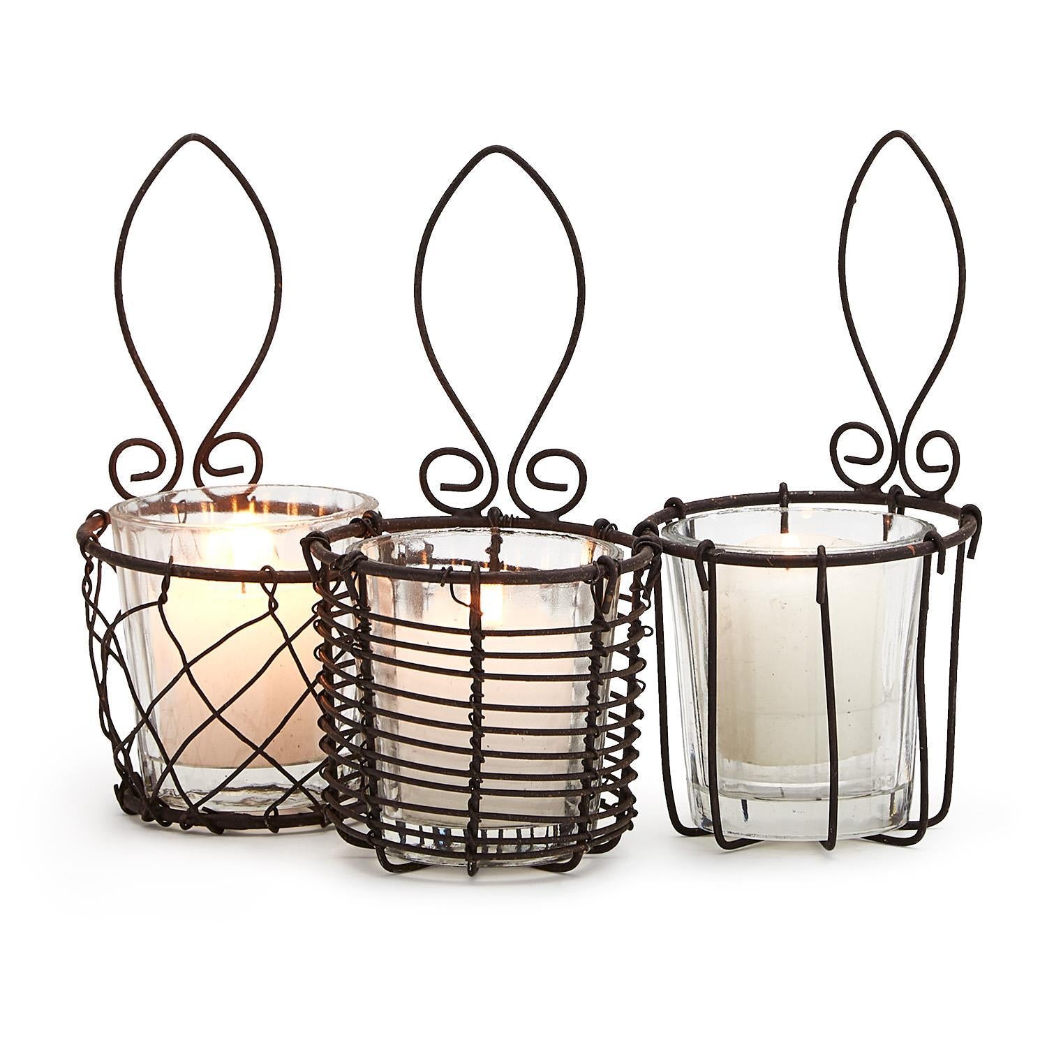 French Wireworks Vitoria Hanging Candleholder Set of 3