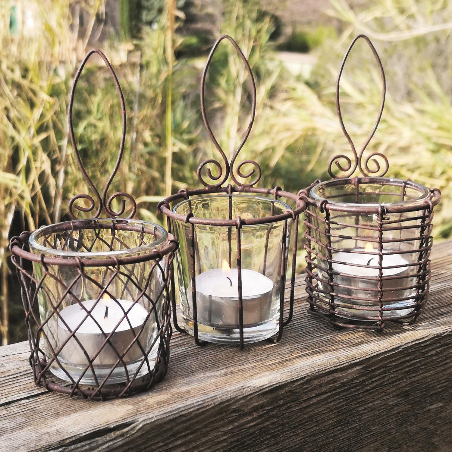 French Wireworks Vitoria Hanging Candleholder Set of 3