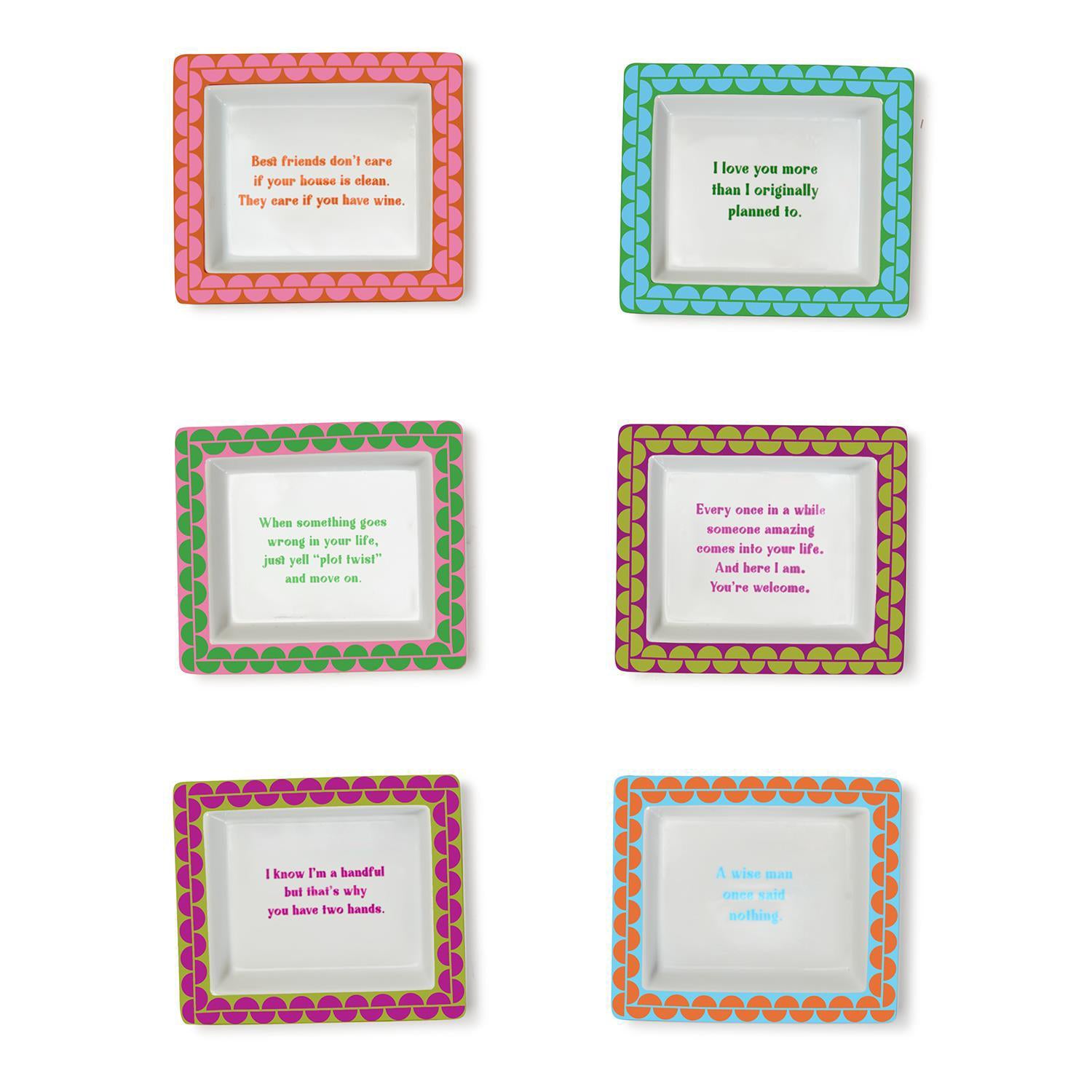 Sassy Wise Saying Desk Tray in Gift Box Set of 6