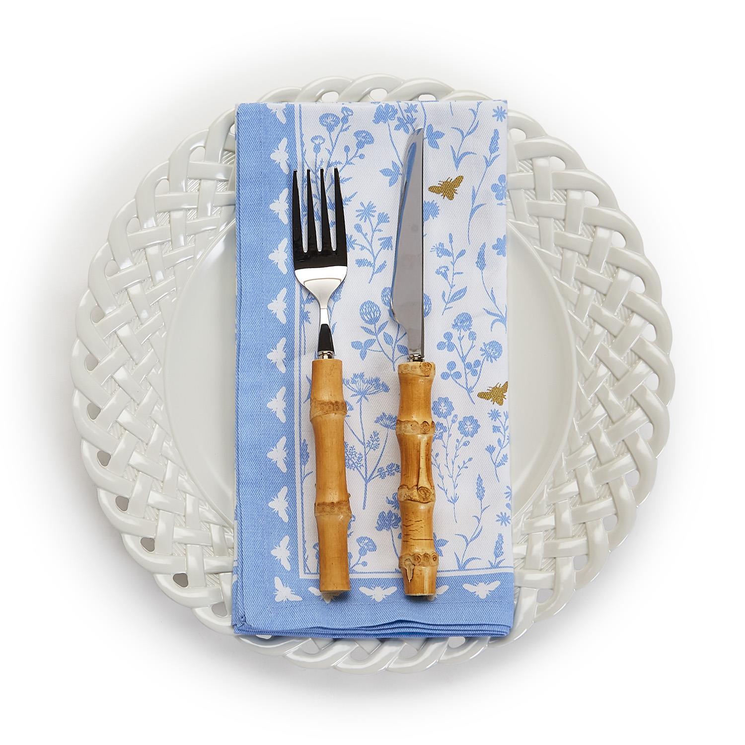 Bees and Blooms Cloth Napkin Set of 4