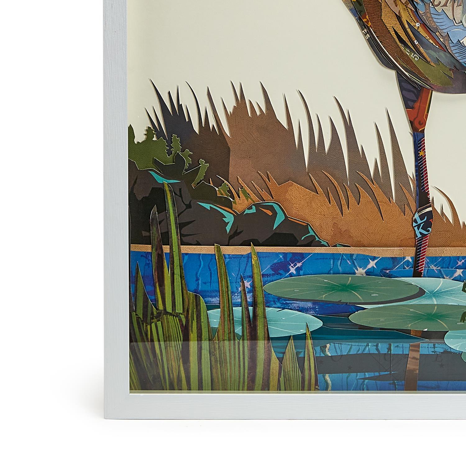 Crane Paper Collage Wall Art Set of 2