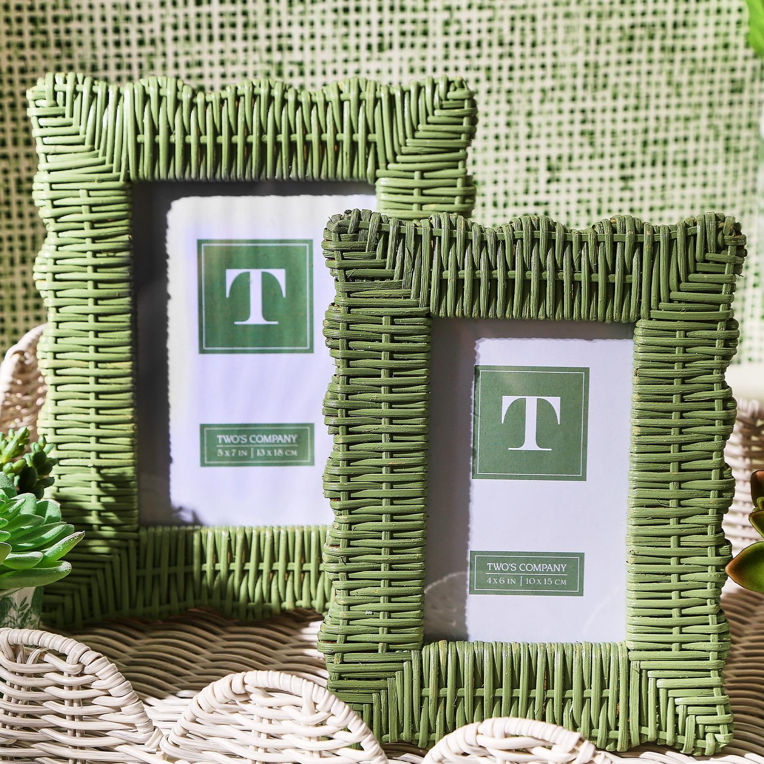Wicker Weave Photo Frame Set of 2