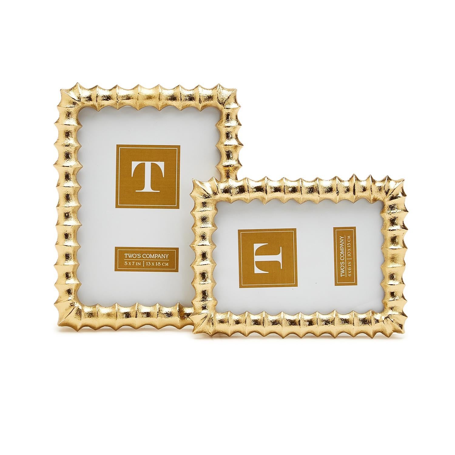 Gold Wave Photo Frame Set of 2