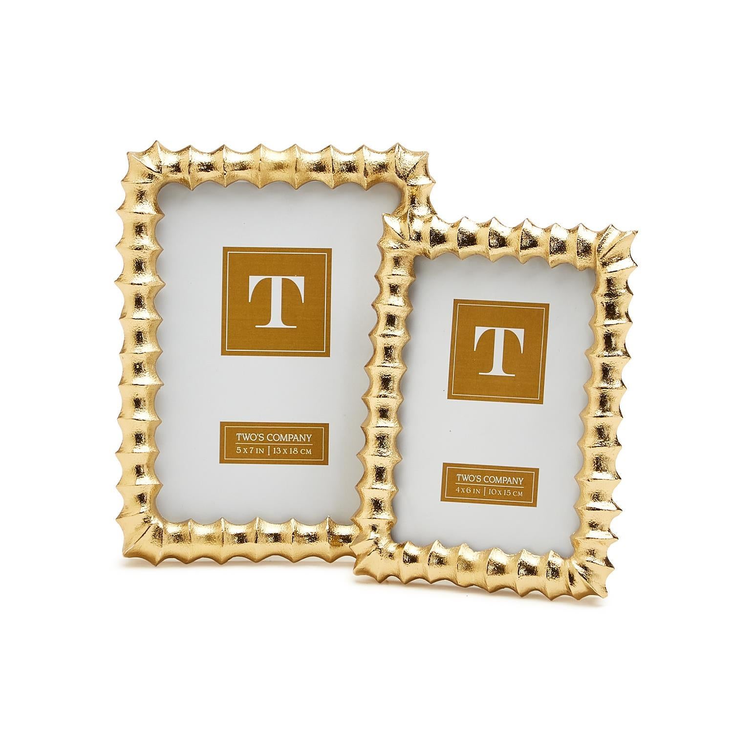 Gold Wave Photo Frame Set of 2