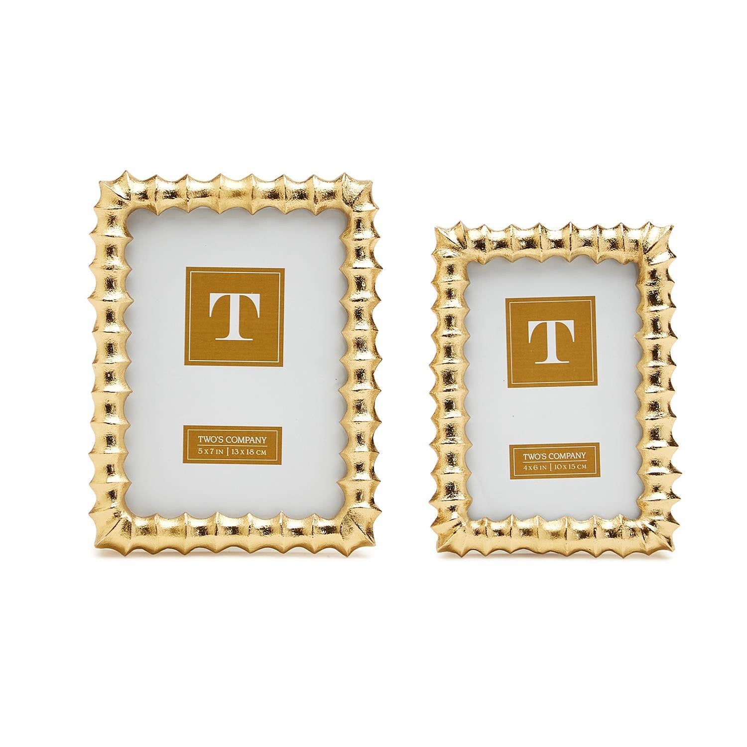 Gold Wave Photo Frame Set of 2
